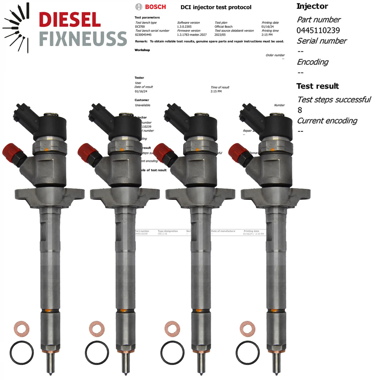 4x Citroen Peugeot Mazda Ford Fiat 1.6 TDCI HDI 03-14 Bosch Injektor 0445110239