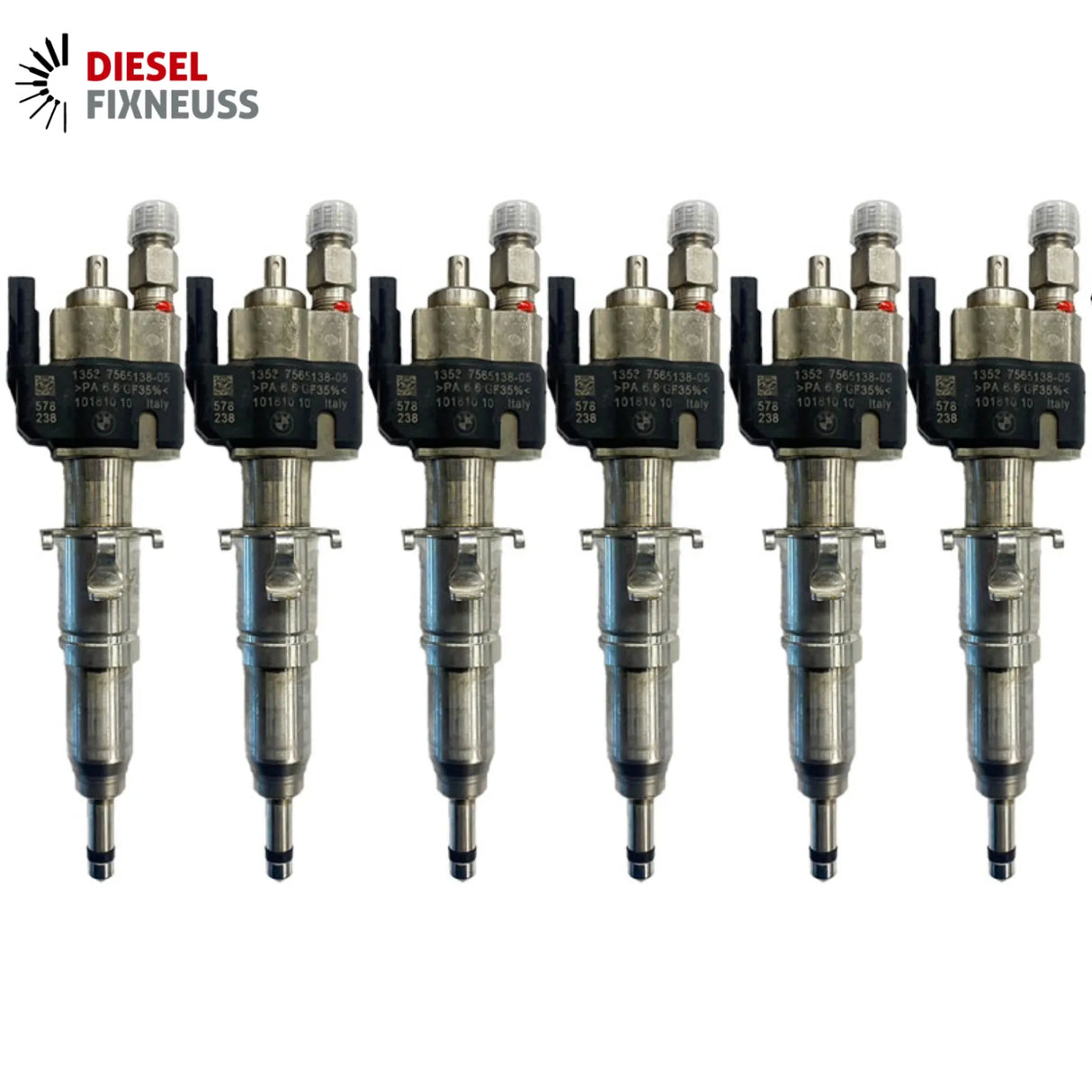 6x Fuel Injector BMW 1/3/5 Series | Part No: 13537589048/13537565138-05 Benzin | Compatible with N45/N43/N53 Engines | Includes Copper Ring, O-Ring, Test Report | 1-Year Unlimited Mileage Warranty