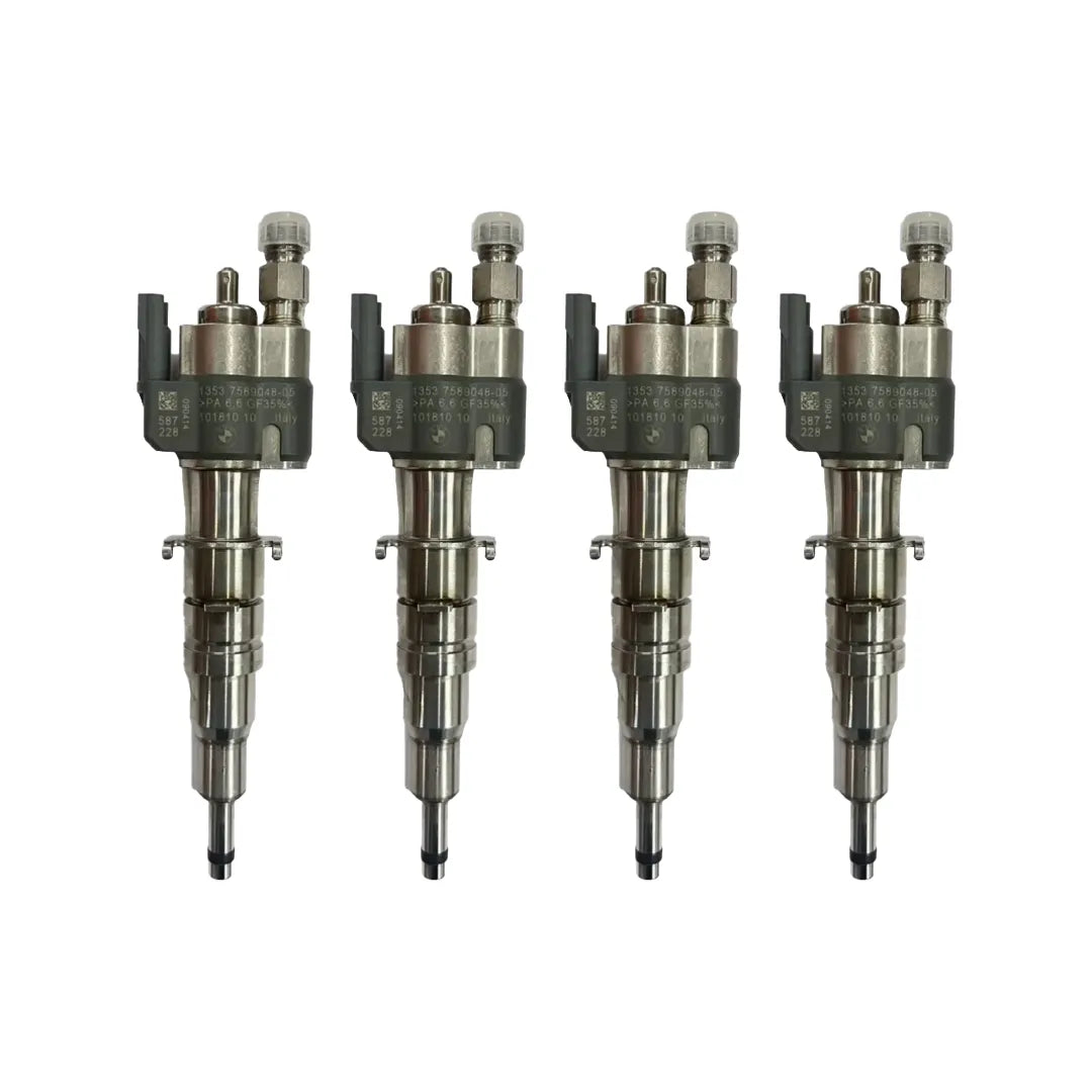 4x Fuel Injector BMW 1/3/5 Series | Part No: 13537589048-05/13537565138 Benzin | Compatible with N45/N43/N53 Engines | Includes Copper Ring, O-Ring, Test Report | 1-Year Unlimited Mileage Warranty