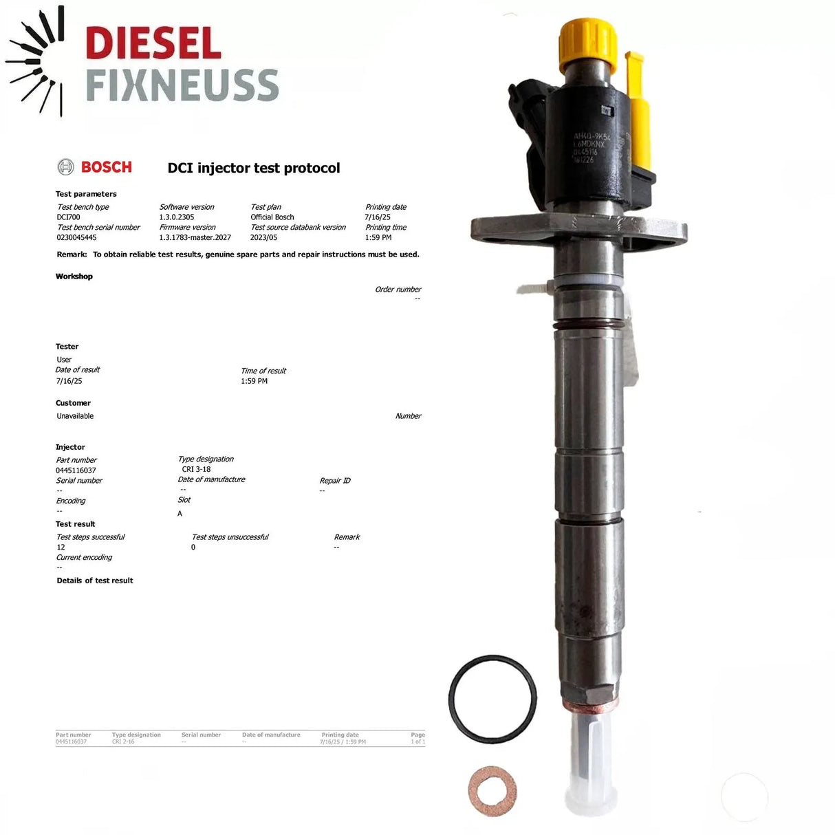 0445116037 Iniettore Range Rover L322 L405 4.4 D 4x4 AH4Q9K546BA-