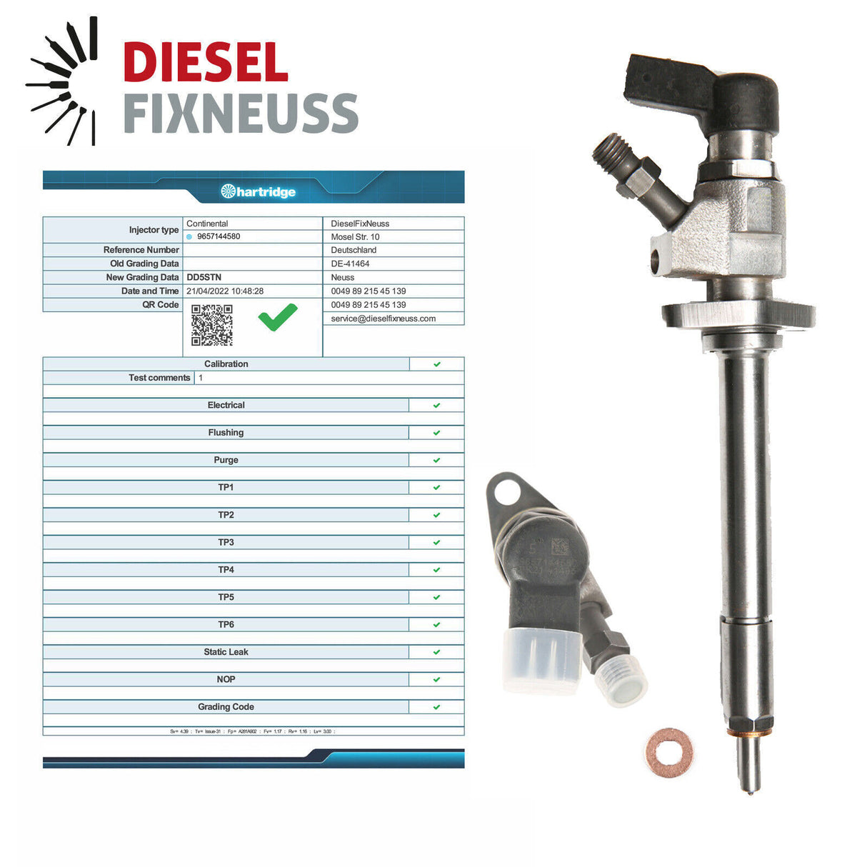 Einspritzdüse 9657144580 Ford C-Max S-max Mondeo Galaxy 2,0 TDCI VDO Injektor