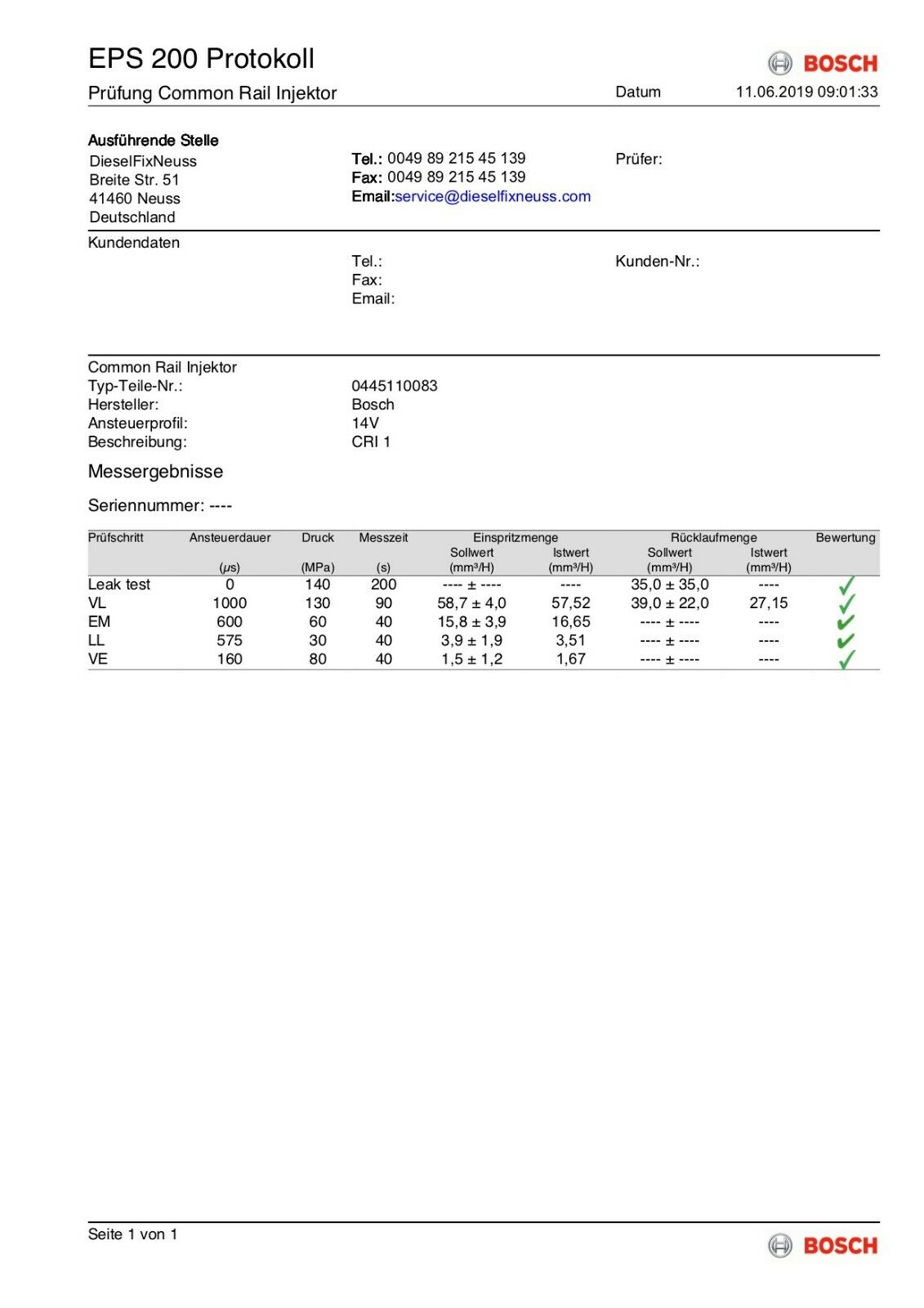 4x EINSPRITZDÜSE Injektor Lancia Ypsilon 1.3 55kw 75cv 199A2000 2010 0445110083