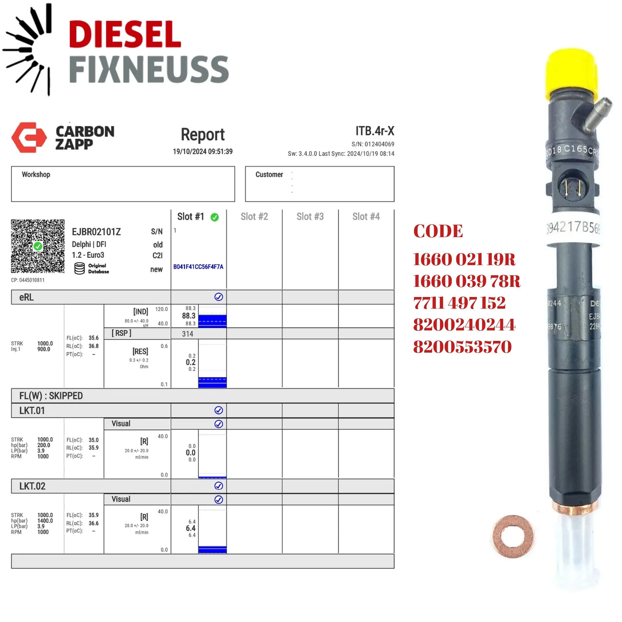 Einspritzdüse Renault Mk2 1.5D Delphi EJBR01401Z EJBR01701Z EJBR02101Z