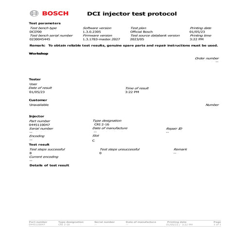 6x Injektor Einspritzdüse Bosch BMW 330d 530d 730d X5 3.0 D 0445110047