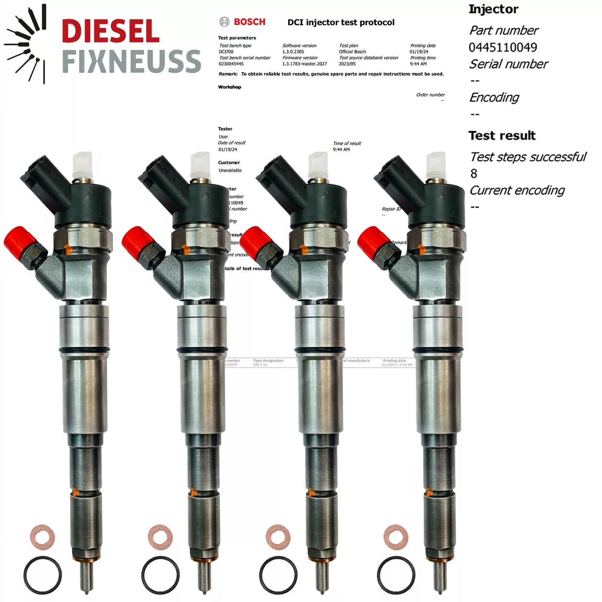 4x Einspritzdüse INJEKTOR LAND ROVER FREELANDER 2.0 TD4 0445110049 0445110130