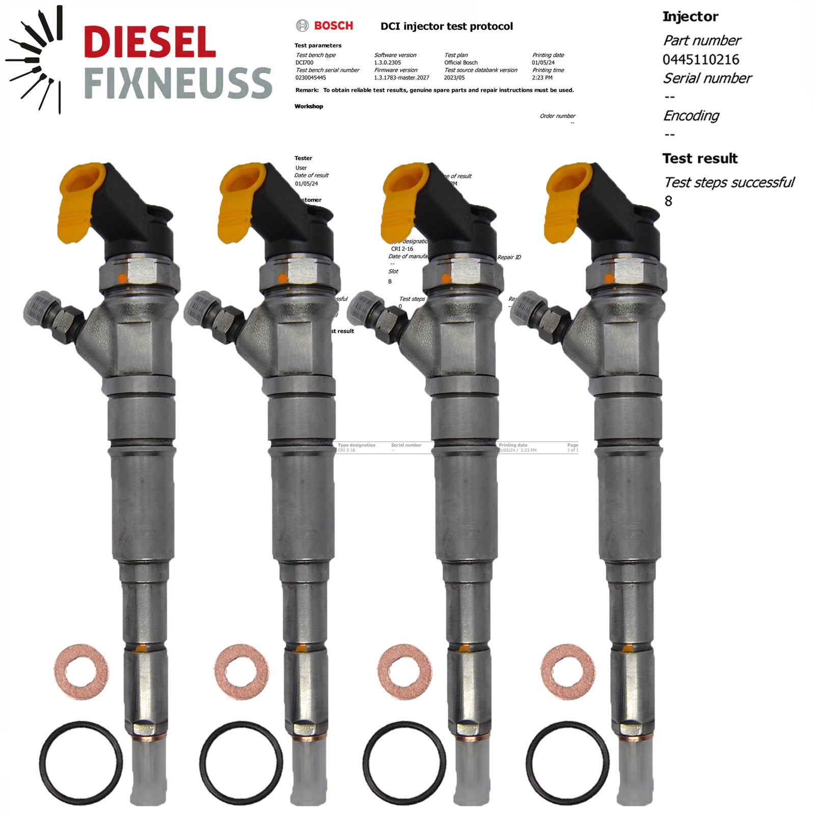 4x Einspritzdüse Injektor BOSCH 0445110216 7793836 BMW E46 E60 E61 E81 E87