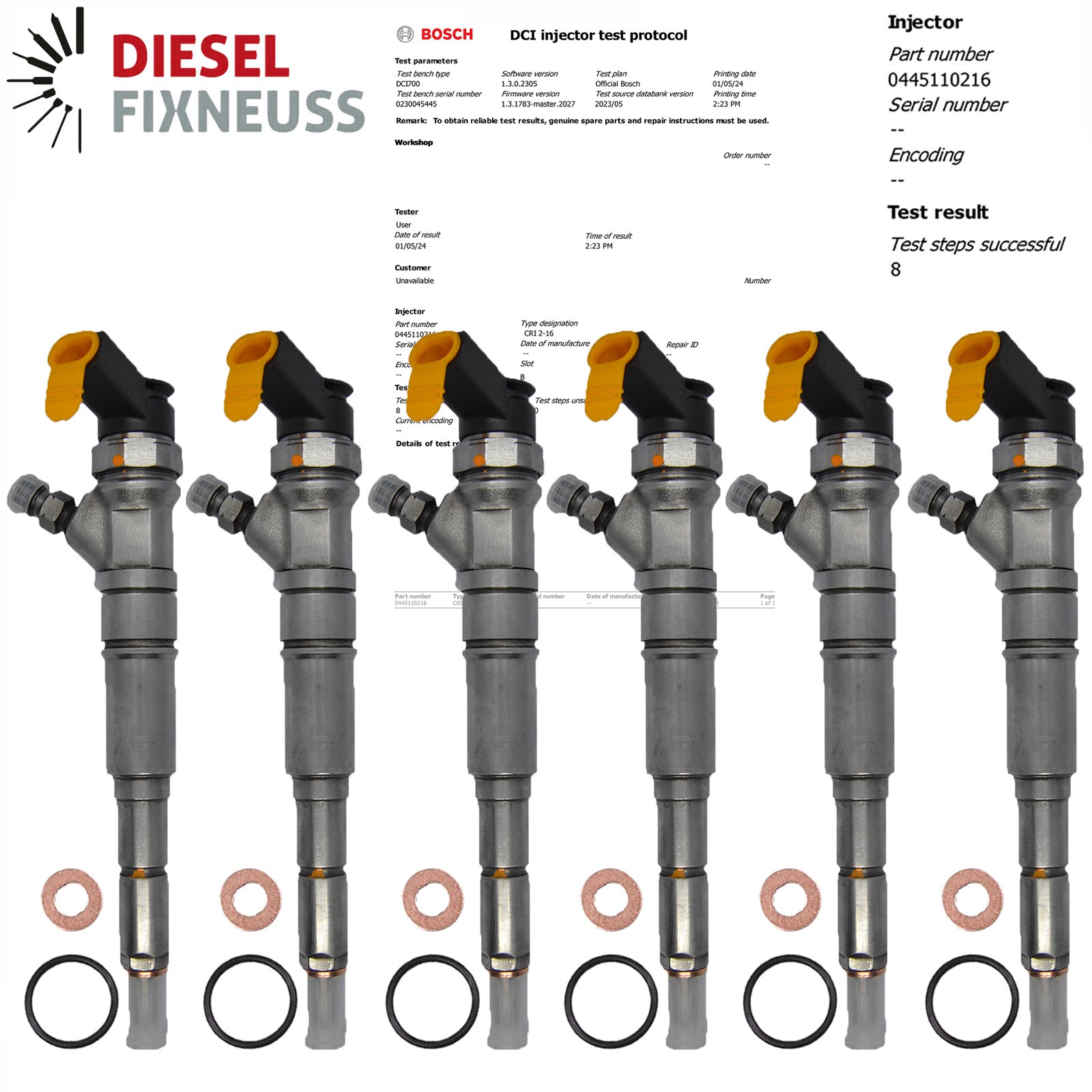 6x Einspritzdüse Injektor BOSCH 0445110216 7793836 BMW E46 E60 E61 E81 E87 EURO4