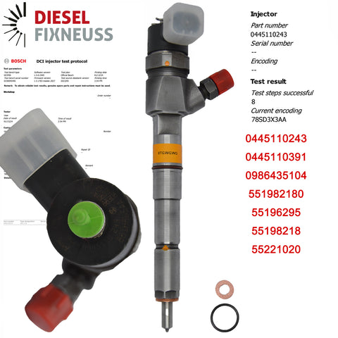 Injecteur 0445110243 Alfa Romeo 1.9 JTD 1.9 Jtdm Fiat 1.9 D Mj 0986435104 BOSCH