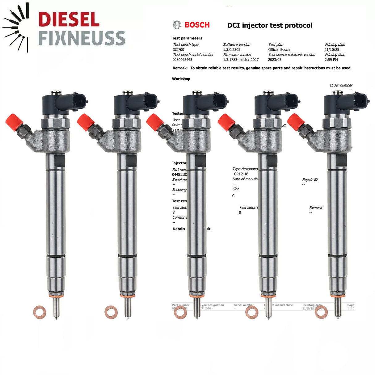 5x Einspritzdüse Volvo 30637375 30731567 BOSCH 0445110251