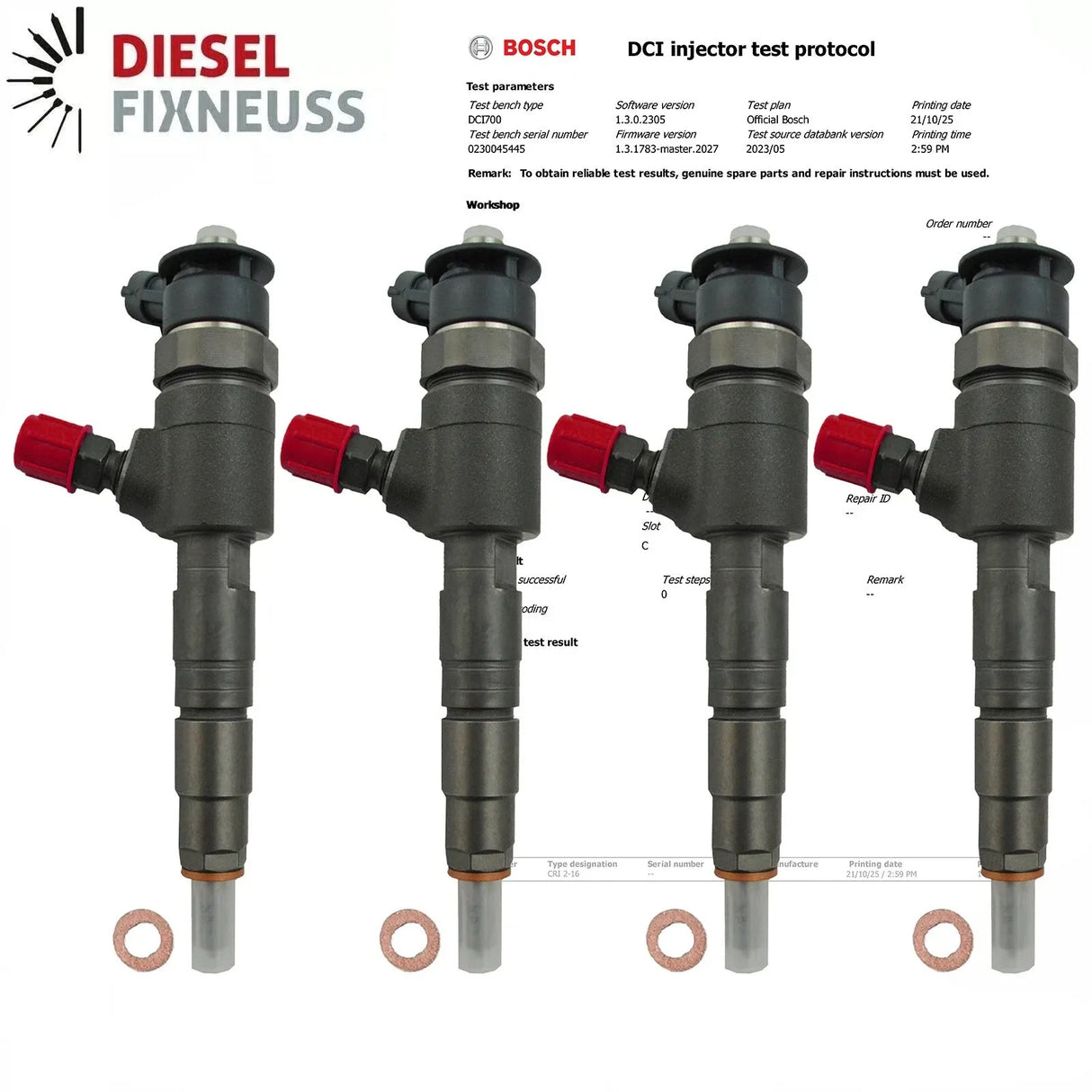 4x Einspritzdüse Injektor Bosch 0445110340 Peugeot 207 Citroen Ford 1.6 HDi/TDCi