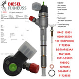 4x Einspritzdüse Fiat Idea Panda Punto Evo Alfa Romeo Mito 1.3 D Multijet