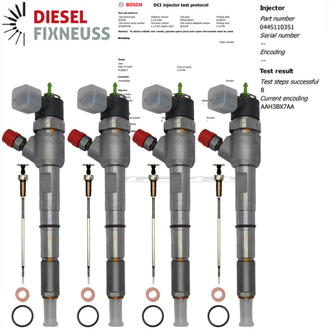 4x Einspritzdüse Fiat Panda 1.3 Multijet Codice 0445110351 Euro 5