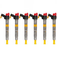6x BMW Diesel Injectors (0445116024) - Compatible with BMW 525d, 530d, X5, X6, 3.0d and many other models including E60, E90, F10 series. Includes O-rings and BOSCH test report. Fits 2.0D (120KW/163PS, 130KW/177PS) and 3.0D (150KW/204PS, 170KW/231PS, 180KW/245PS) engines.