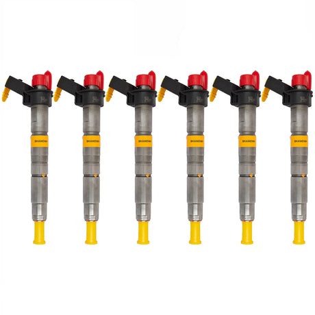6x BMW Diesel Injectors (0445116024) - Compatible with BMW 525d, 530d, X5, X6, 3.0d and many other models including E60, E90, F10 series. Includes O-rings and BOSCH test report. Fits 2.0D (120KW/163PS, 130KW/177PS) and 3.0D (150KW/204PS, 170KW/231PS, 180KW/245PS) engines.