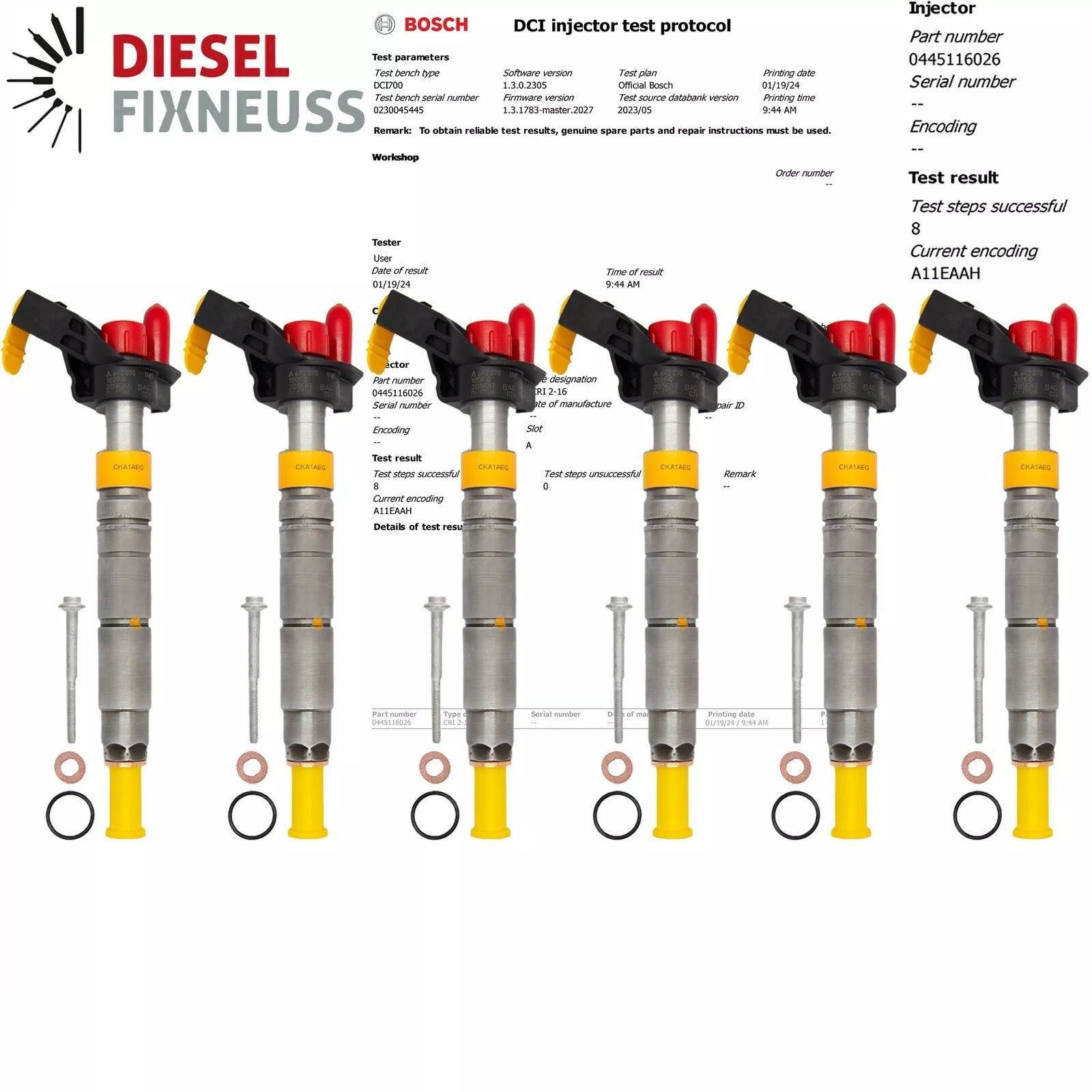 6x Injektor Einspritzdüse BMW E38 740d M67 180kW 245PS 2354000 0445110028