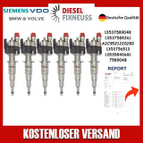 6x Fuel Injector BMW 1/3/5 Series | Part No: 13537589048/13537585261-09 Benzin | Compatible with N45/N43/N53 Engines | Includes Copper Ring, O-Ring, Test Report