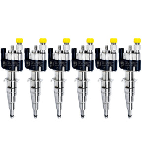 BMW Fuel Injector - VDO/Siemens 13537585261-06 / 13537589048. High-quality fuel injectors for BMW gasoline engines. Compatible with N43, N53, and N52 engine series. Includes copper sealing rings and test report.