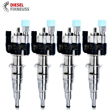BMW Fuel Injector - VDO/Siemens 13537585261-06 / 13537589048. High-quality fuel injectors for BMW gasoline engines. Compatible with N43, N53, and N52 engine series. Includes copper sealing rings and test report.