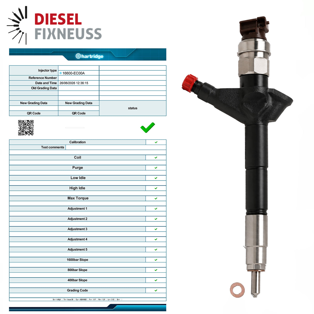 Denso Injektor 16600-EC00A YD25DDTI Nissan NAVARA 2.5 DCI 174PS
