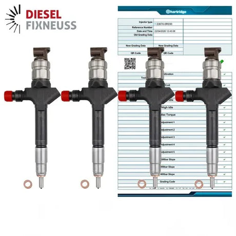 4x Einspritzdüse Injektor Toyota 23670-0R050 1AD-FTV 2,0 Liter D4D 23670-0R030