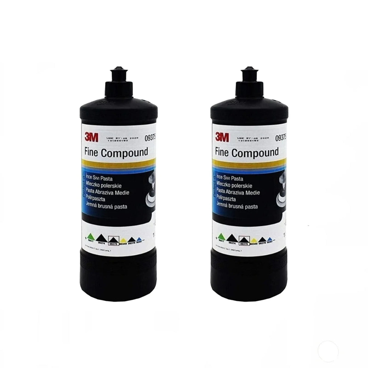 3M 09375 is a fine abrasive paste used to remove fine scratches, blend paint lines, and eliminate light oxidation or wash damage on repair or original automotive paint, recommended for use with electric or pneumatic polishers for a high-gloss finish; it has quick cutting action, is easy to wash off, and requires careful handling due to health and environmental hazards