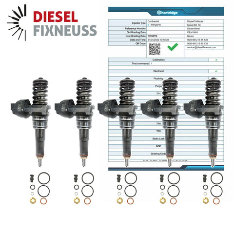 5xPumpedüse VW Transporter Bus T5 2.5 TDI 96 kW 131 PS BNZ 070130073R 0414720310