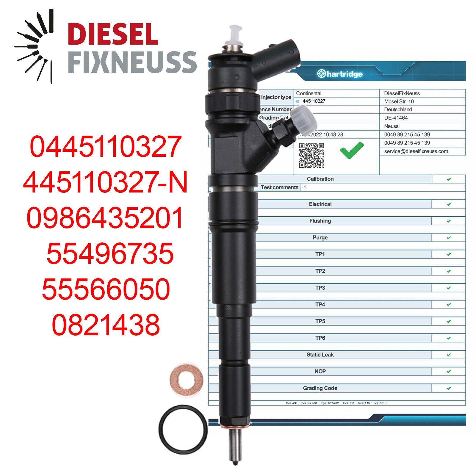 4x Einspritzdüse OPEL VAUXHALL INSIGNIA 2.0 CDTI DIESEL INJECTOR 0445110327