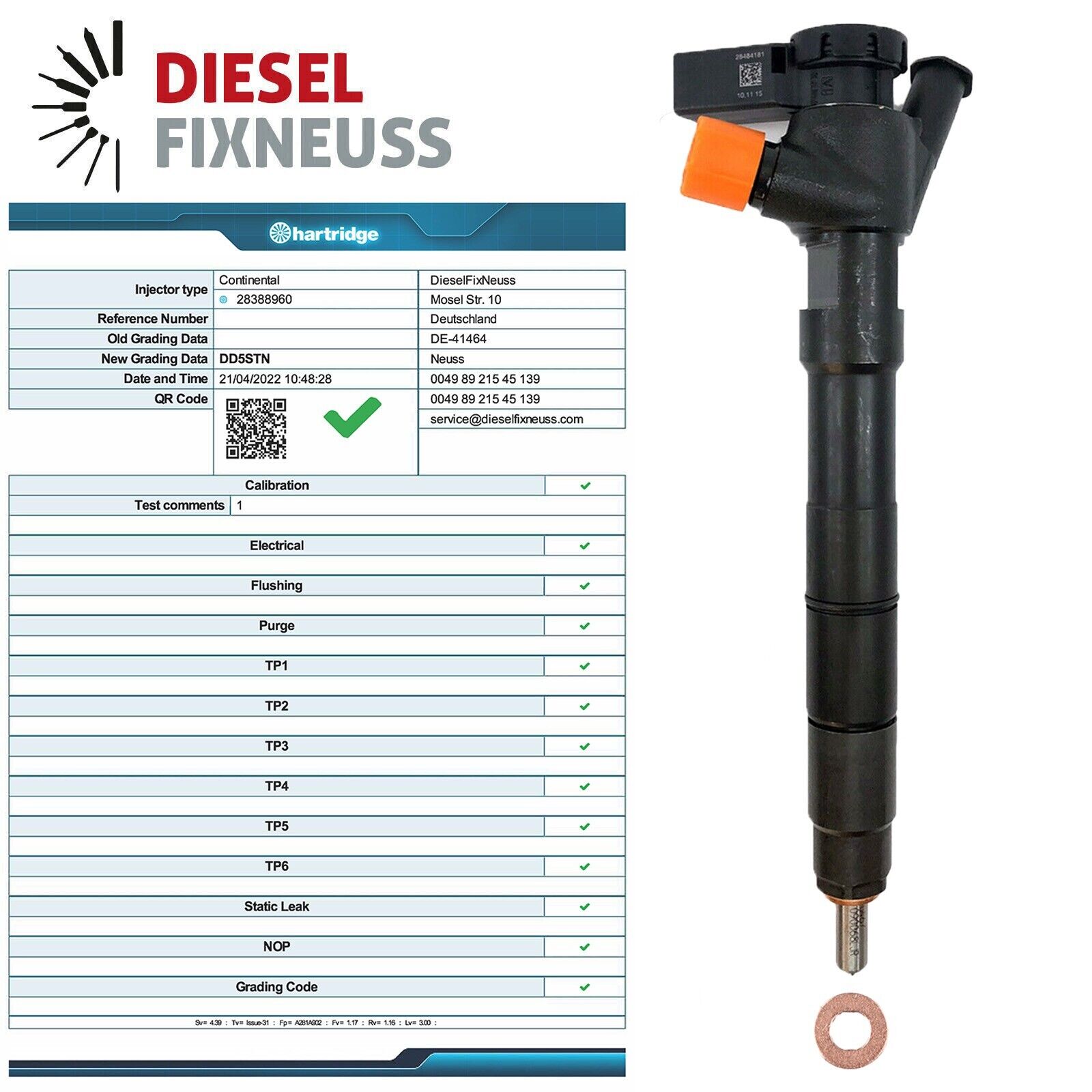 4x Einspritzdüse Citroen, Ford, Peugeot Delphi Diesel Injector 28388960 ,HRD 360