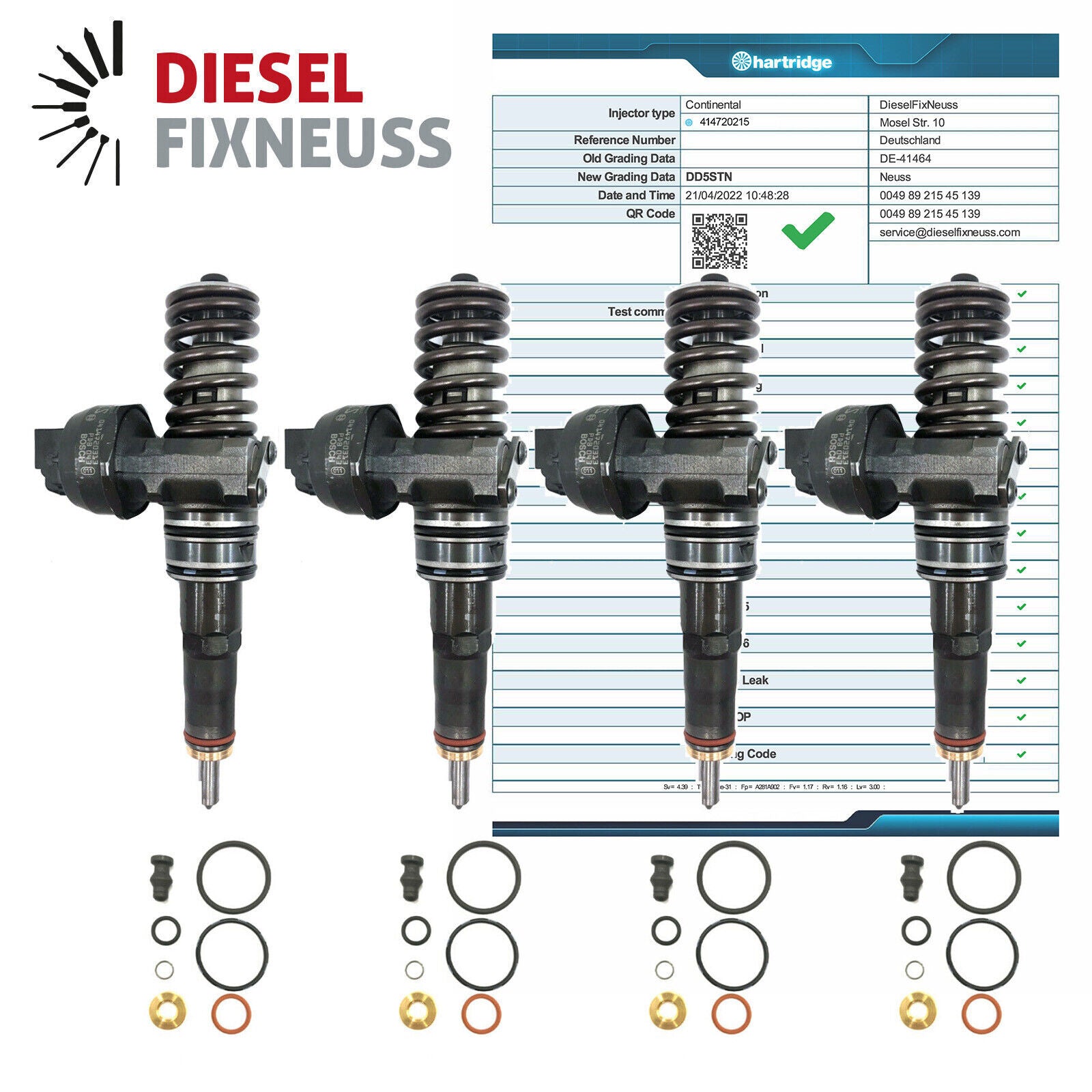 4X VW Audi Skoda Seat 1.9 TDI Bosch Diesel Fuel Injecteur 038130073AG 0414720215