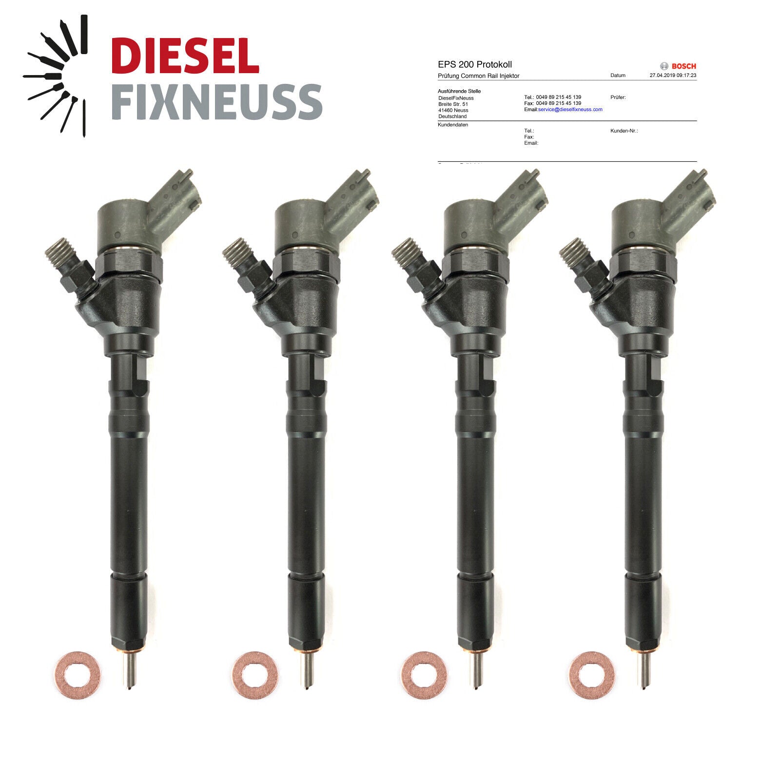 4PCS Bosch CRDI Diesel Injector 33800-27000, 33800-27010, 0445110064