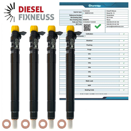 4xEinspritzdüse Injektor Ford Fiat Peugeot Citroen 2,0 TDCI HDI D Multijet