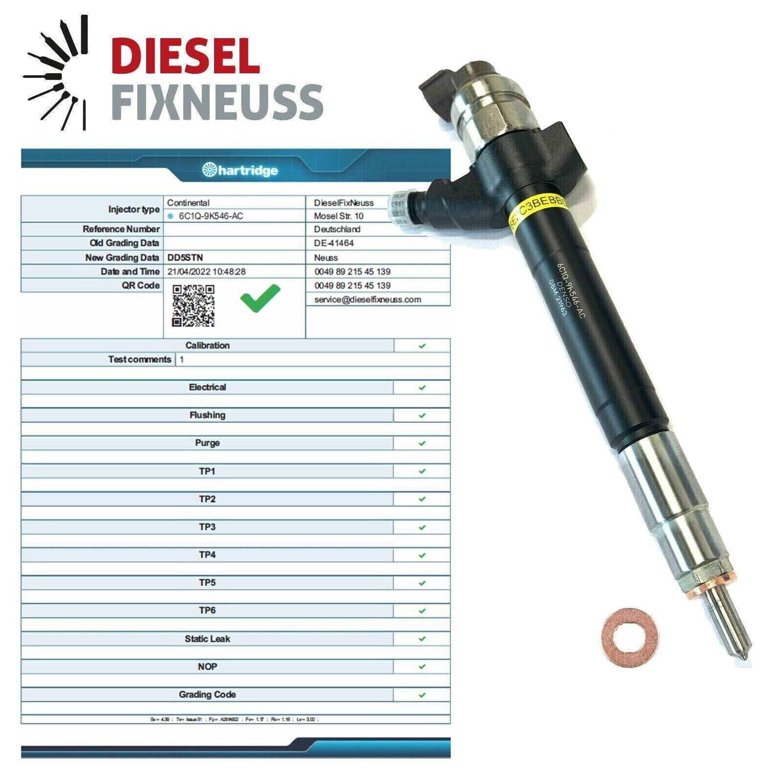 FORD TRANSIT CITROEN 2.2 2.4 DENSO DIESEL FUEL INJECTOR 6C1Q-9K546-AC 0950005800