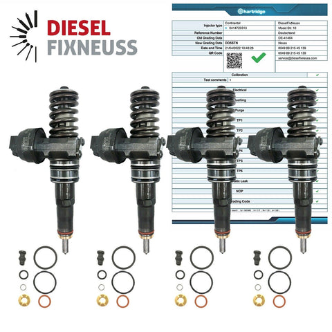 4x Pumpe Düse Einheit  Injector 038130073BN 0986441568 0414720313 1.4 1.9 TDI