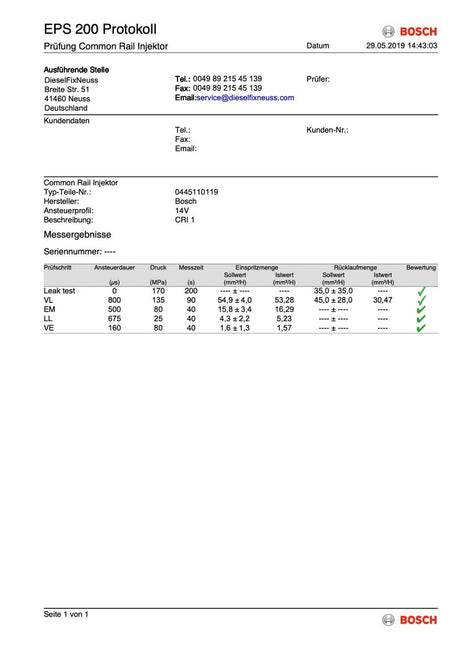 Einspritzdüse Injektor Bosch 0445110119 Doblo Marea Multipla 1.9 JTD 0986435083