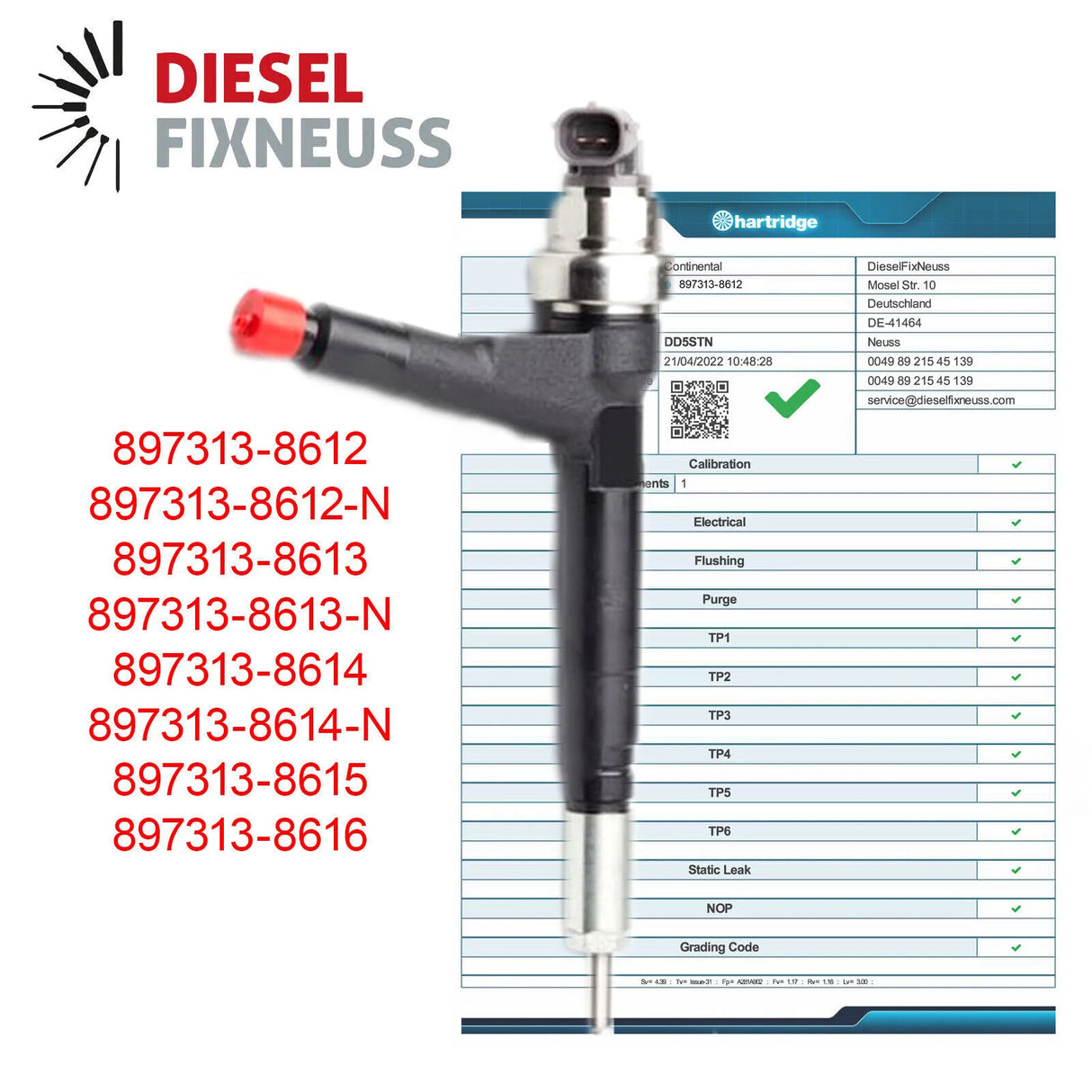 DENSO 897313-8612 injector for Opel/Vauxhall vehicles with 1,7 CDTI engine. 1686cc, 74kW/100-101HP power rating, compatible with Z 17 DTH and Z 17 DT engine codes. Suitable for ASTRA H series (Hatchback, Estate, GTC, Saloon), COMBO (Box/MPV and Tour), CORSA C and MERIVA A models. Reference code DCRI105080.