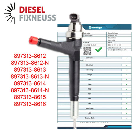 DENSO 897313-8612 injector for Opel/Vauxhall vehicles with 1,7 CDTI engine. 1686cc, 74kW/100-101HP power rating, compatible with Z 17 DTH and Z 17 DT engine codes. Suitable for ASTRA H series (Hatchback, Estate, GTC, Saloon), COMBO (Box/MPV and Tour), CORSA C and MERIVA A models. Reference code DCRI105080.