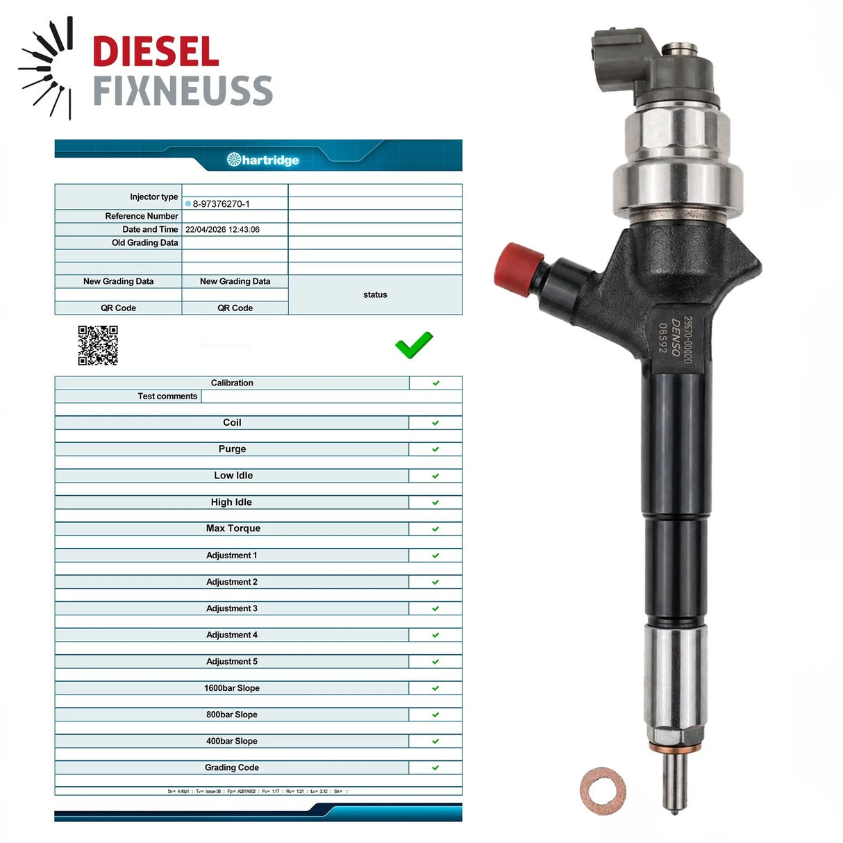 Injektor Einspritzdüse DENSO 5821102 74KW OPEL ASTRA CORSA 1.7 CDTI 8-97376270-3