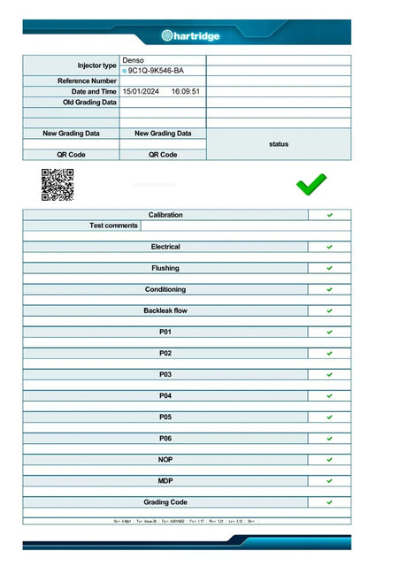 DENSO Injector 9C1Q-9K546-BA for Ford Transit 2.4 TDCi (2006-2014) with test report. Compatible with all engines 74-103 KW.