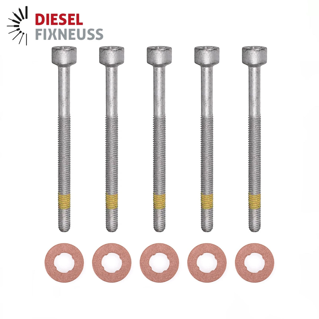 5x Zylinderschraube und 15×7.15×2.0 mm Dichtringe Einspritzdüse für Mercedes