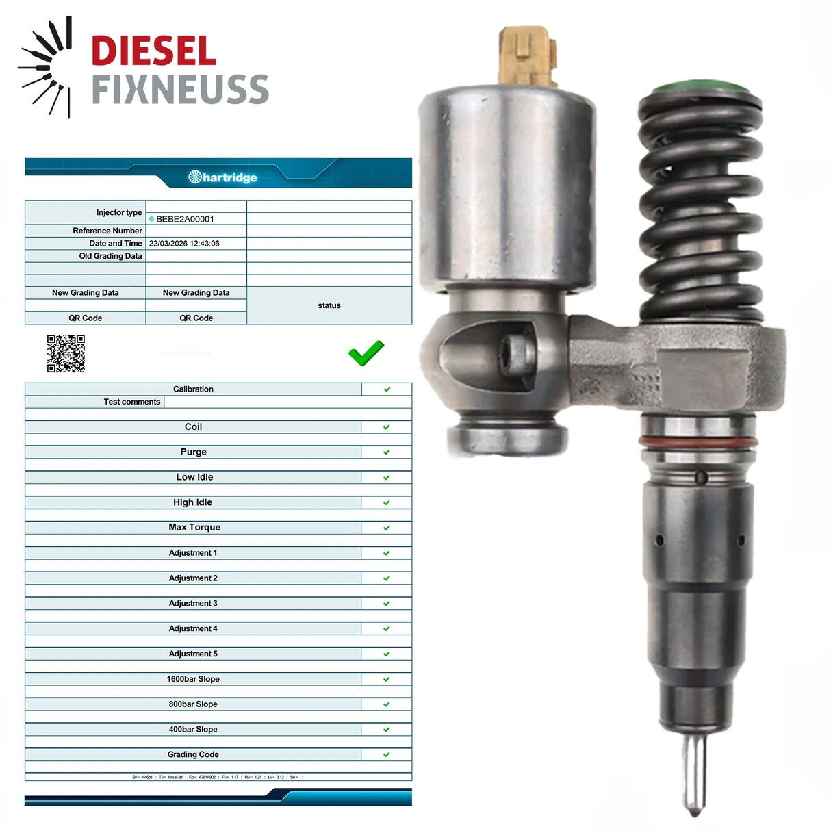 Inyector BEBE2A00001 Diesel Land Rover Defender Discovery 2.5 Td5